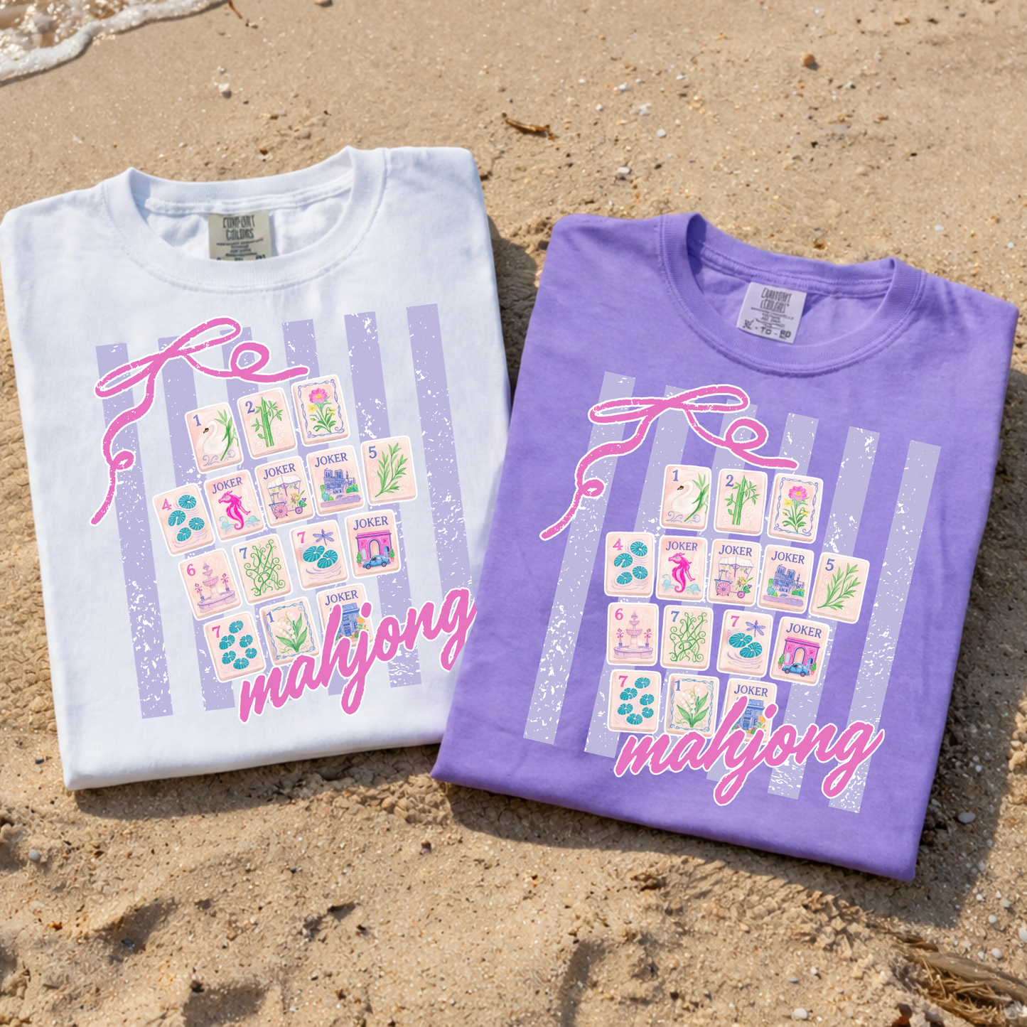 Mahjong (Purple Stripes) Full Color DTF Transfer