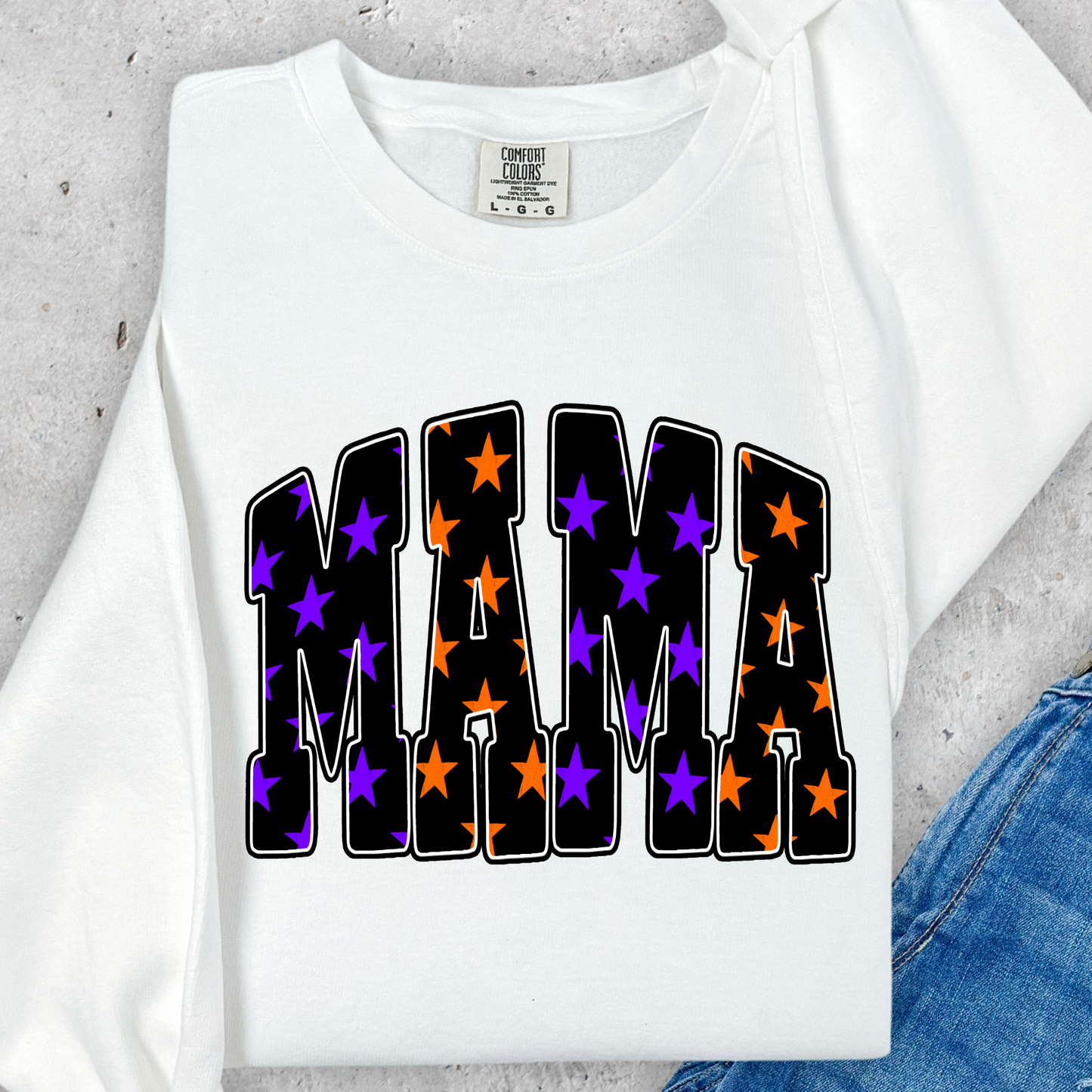 Purple/Orange Star Mama Full Color DTF Transfer