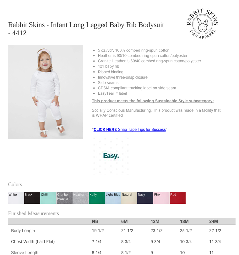 First/Middle Name Embroidered Kids (Rabbit Skins Legged Baby Rib Bodysuit)