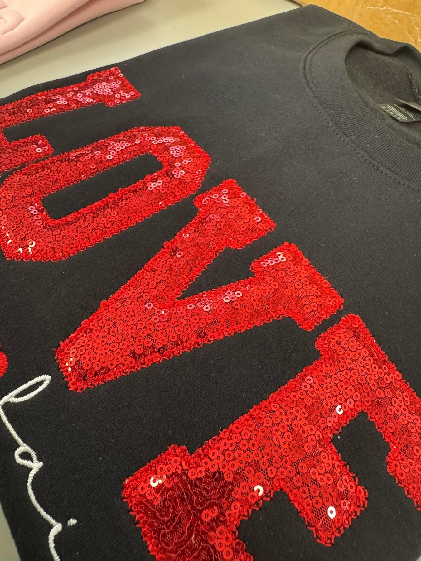 Love Never Fails Sequin Embroidered Sweatshirt/T-Shirt