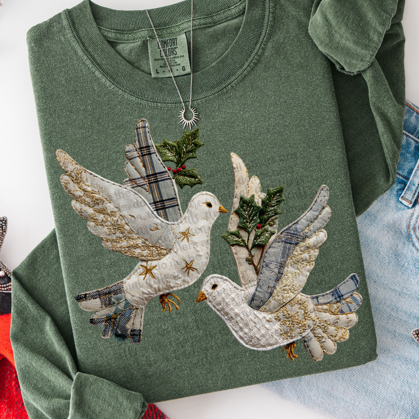 Doves (Patchwork) Full Color DTF Transfer