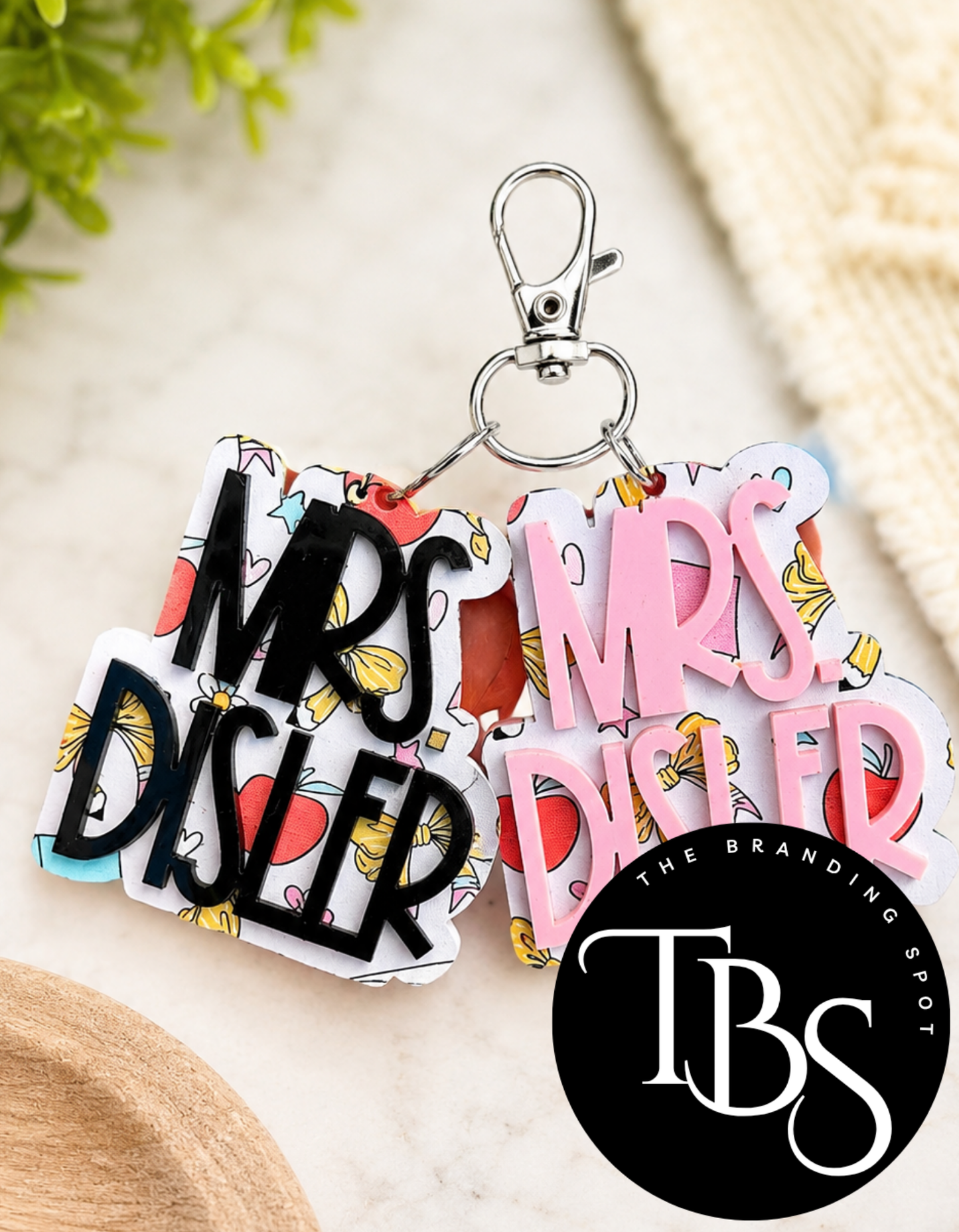 Teacher Pattern Keychain