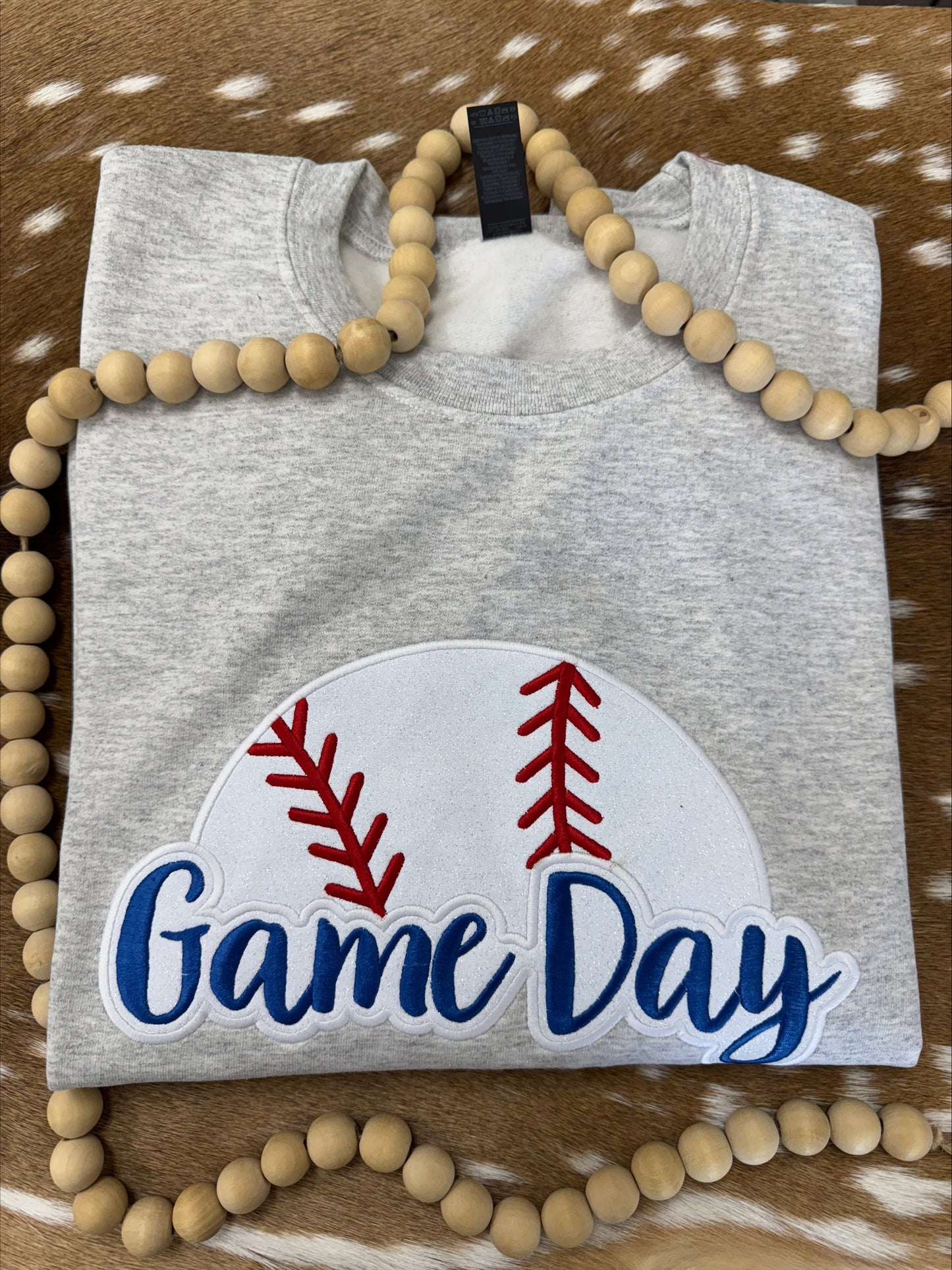 Glitter Game Day Sports Embroidered Sweatshirt/T-Shirt