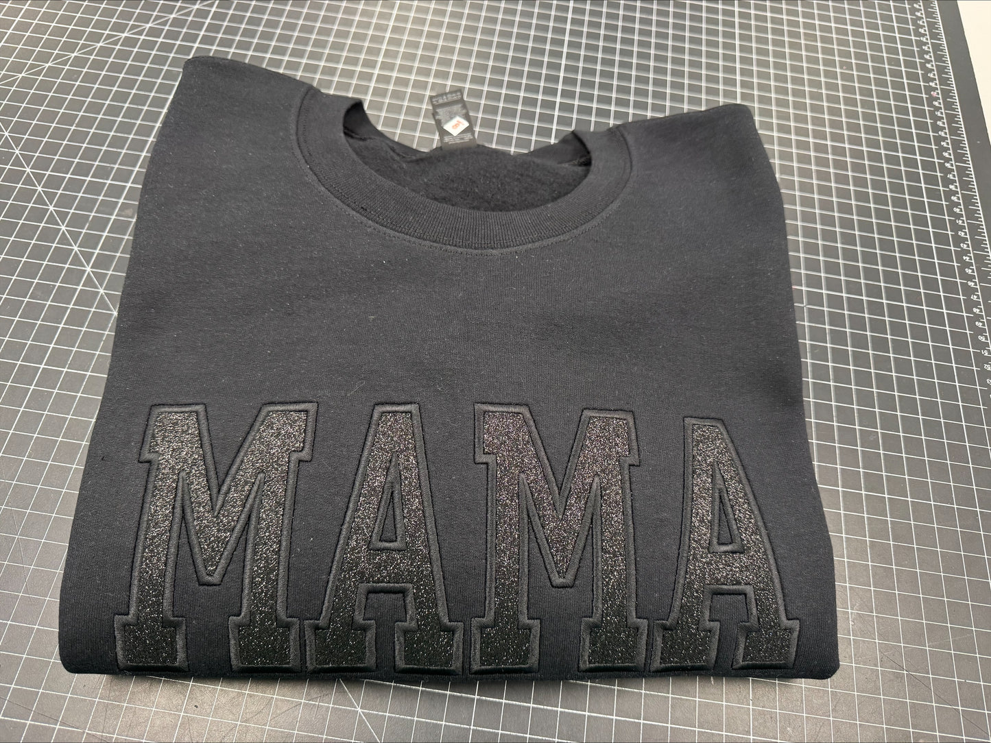 Mama Glitter Applique Embroidered Sweatshirt/T-Shirt (ANY WORD)
