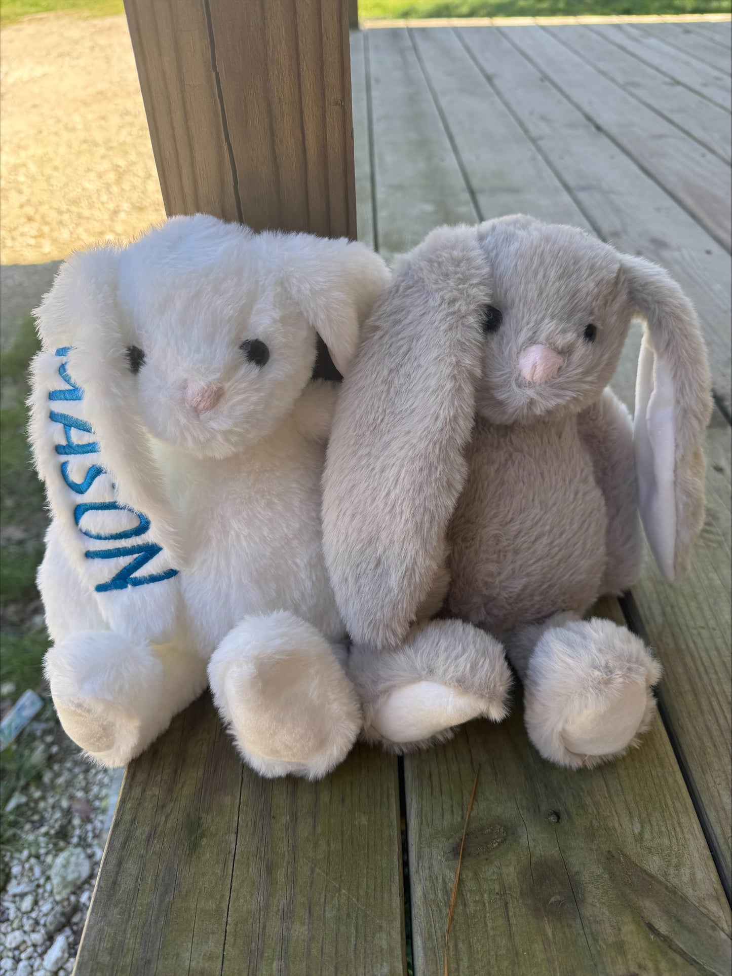 Embroidered Ear Easter Bunny 11.8"