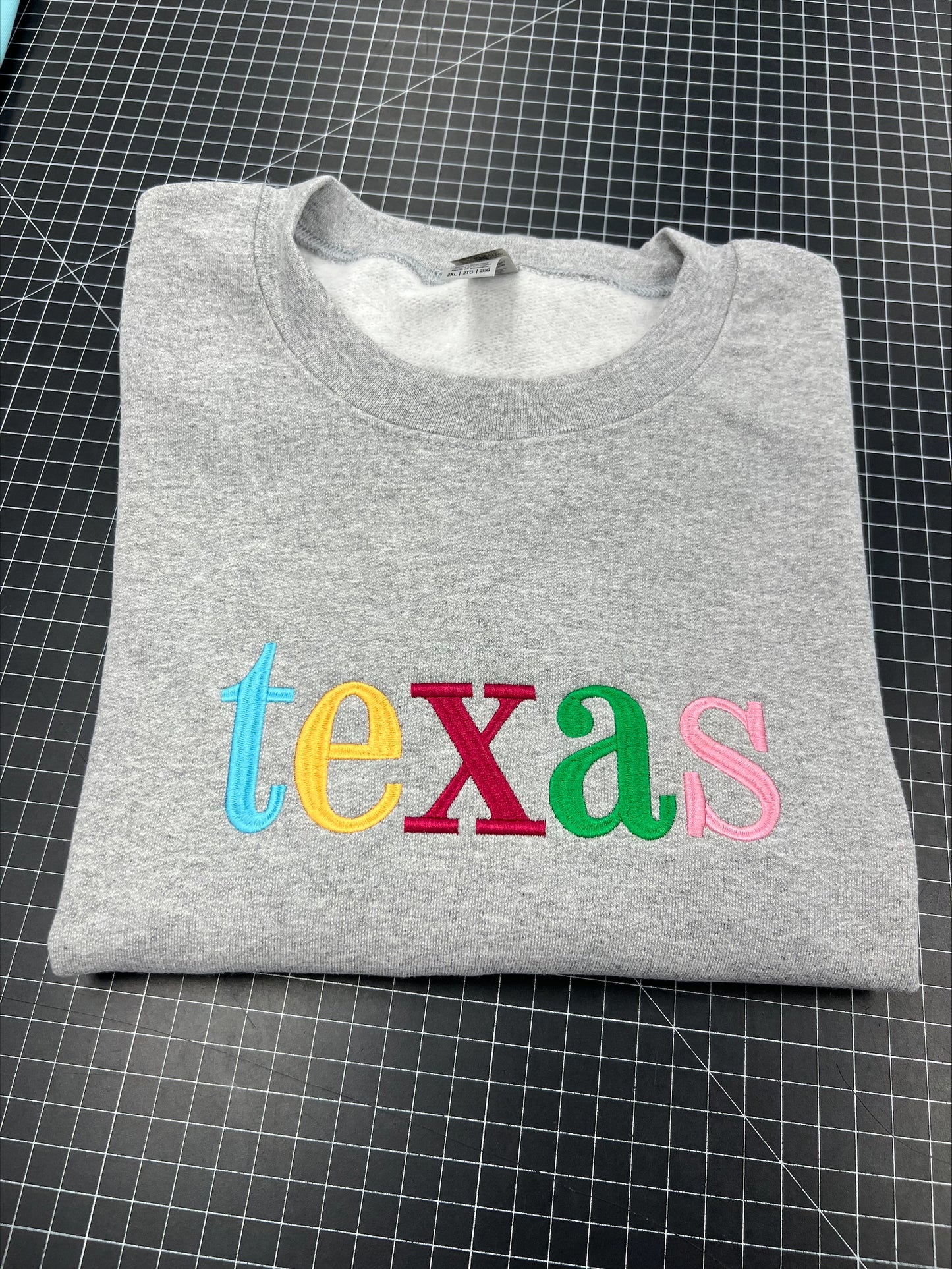 Multi Color State Embroidered Sweatshirt/T-Shirt