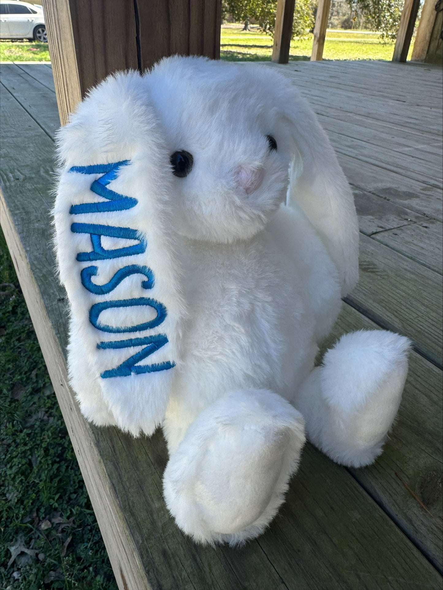 Embroidered Ear Easter Bunny 11.8"