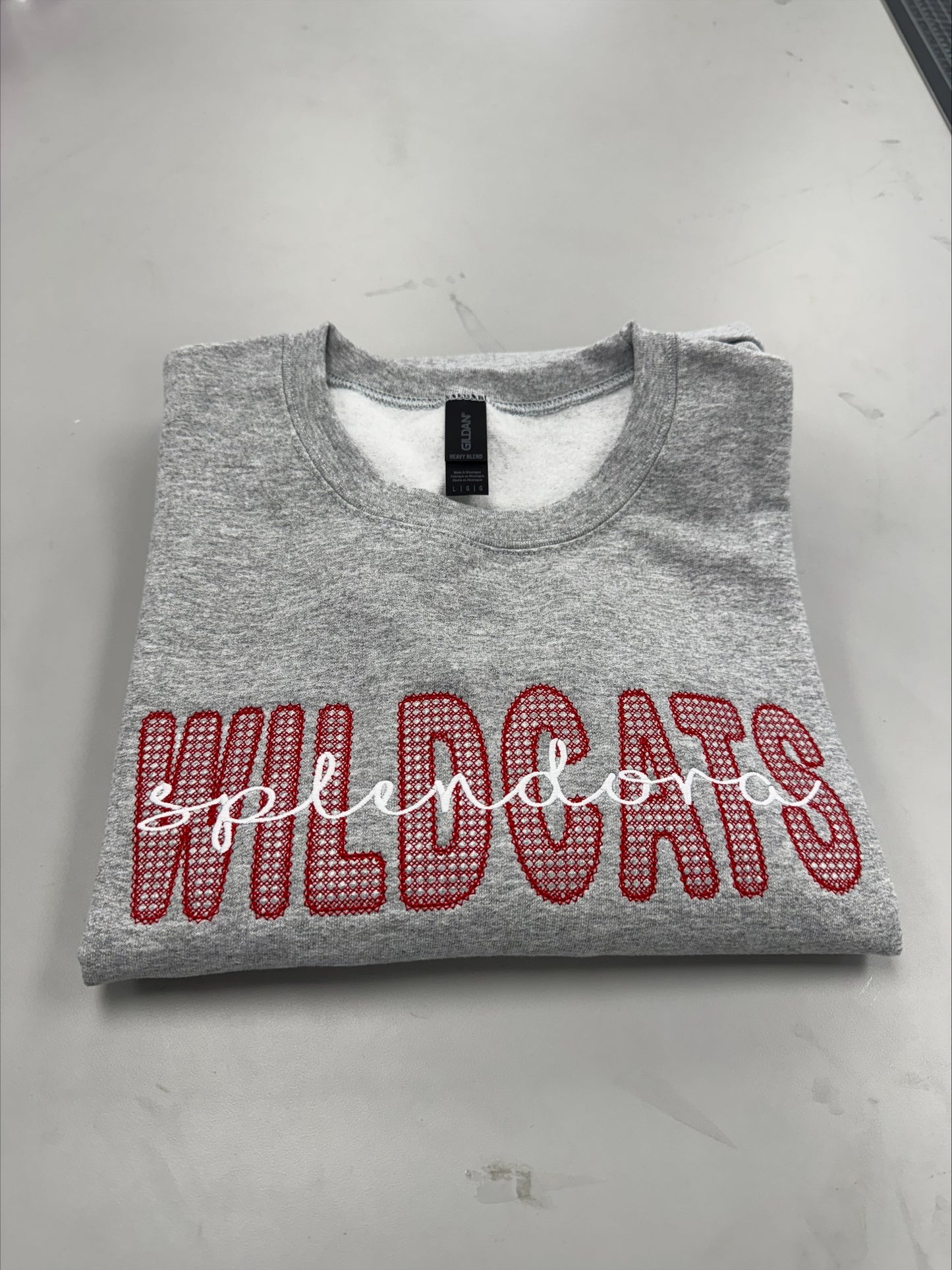 Faux Lace Mascot w/Strikethrough Embroidered Sweatshirt/T-Shirt