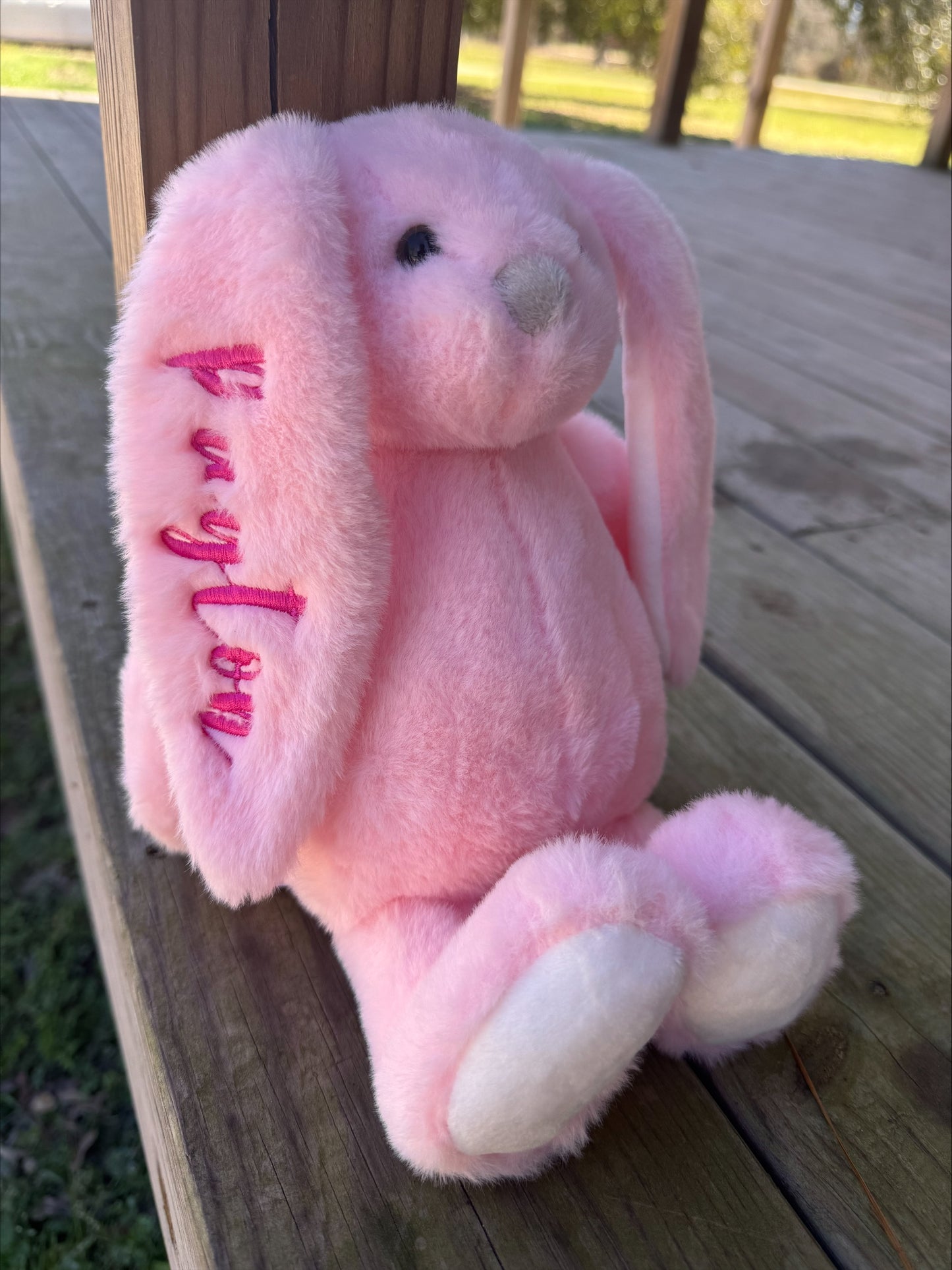 Embroidered Ear Easter Bunny 11.8"