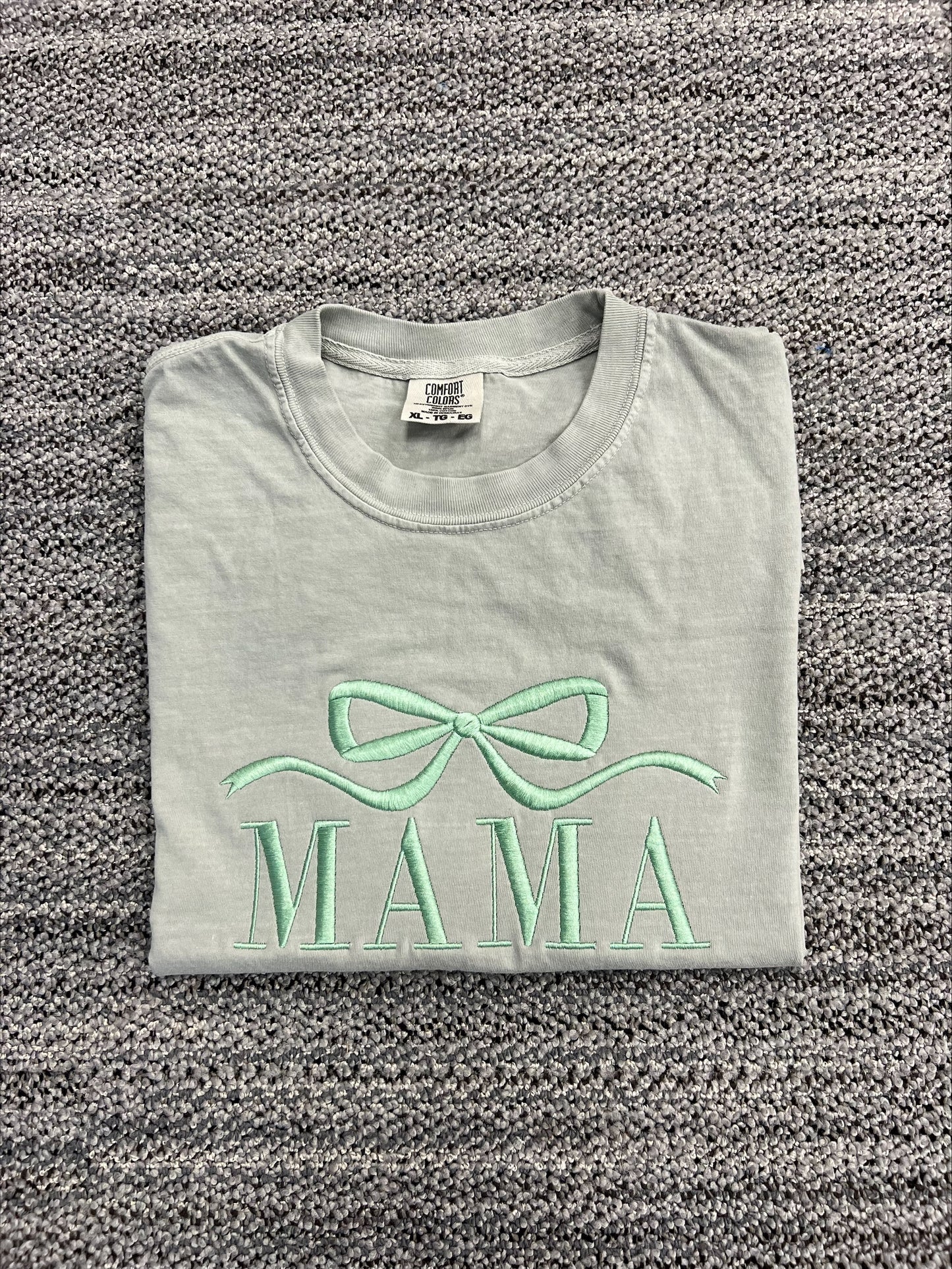 Mama Bow Embroidered Sweatshirt/T-Shirt