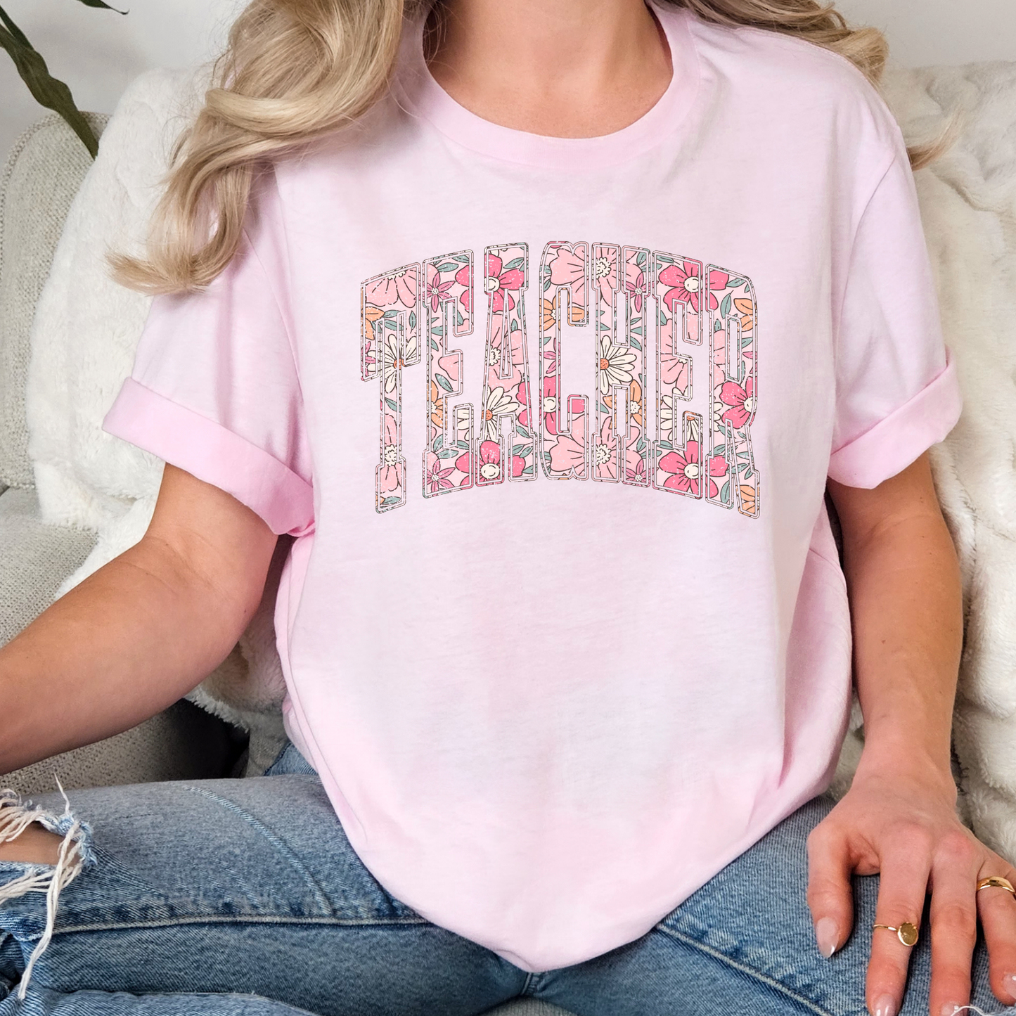 Floral Teacher Full Color DTF Transfer