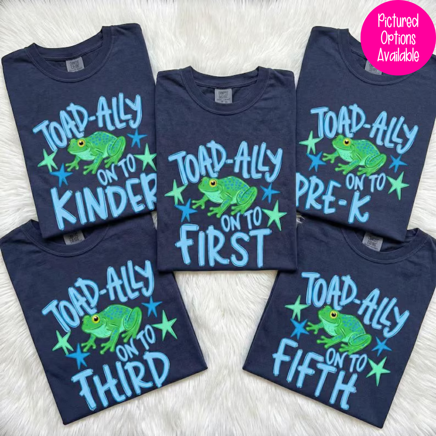 Blue Toad-Ally On To Kinder (PreK - Fifth Grade Options) Full Color DTF Transfer