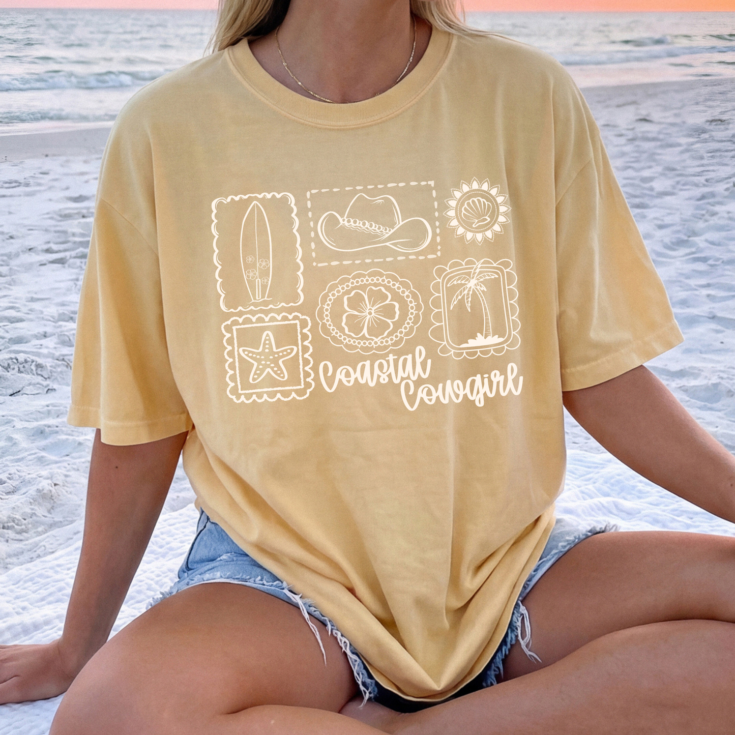 Coastal Cowgirl (Doodle Icons) Full Color DTF Transfer