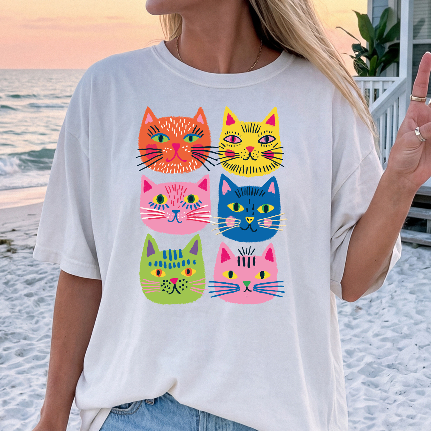 Colorful Cats Full Color DTF Transfer