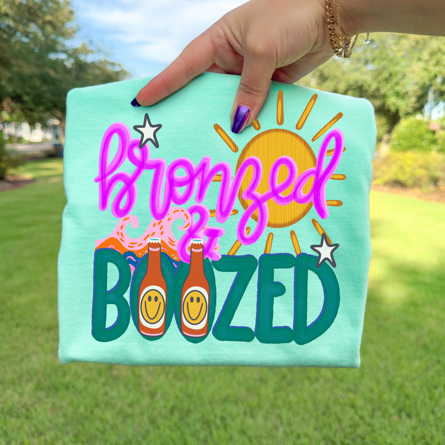 Bronzed and Boozed Full Color DTF Transfer