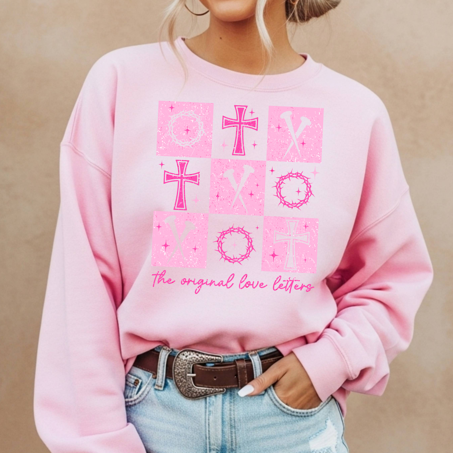 The Original Love Letters (Cross/Nails Grid) Full Color DTF Transfer