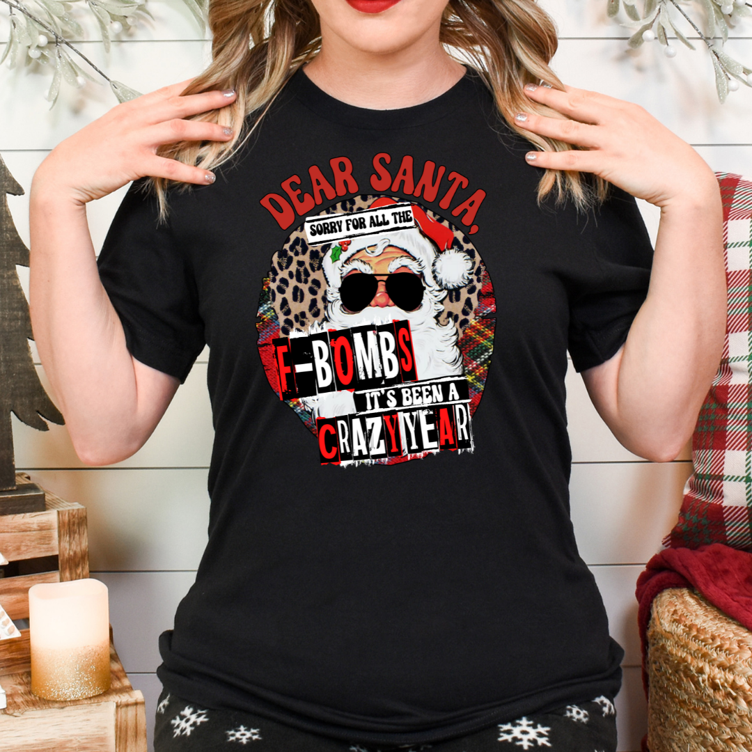Dear Santa Sorry For All The F-Bomb Crazy Year Full Color DTF Transfer
