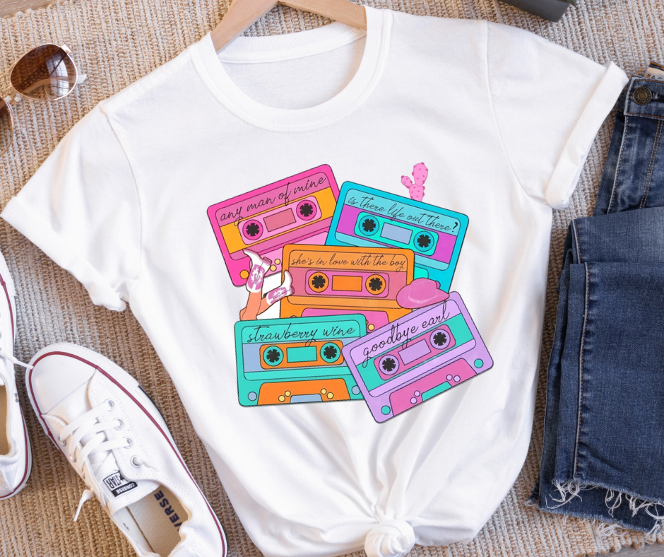 Women’s Songs Country Music Cassette Full Color DTF Transfer