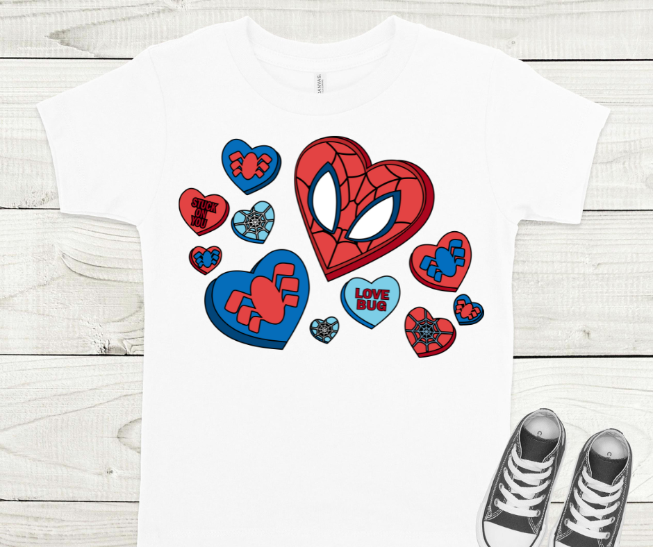 Spiderman Multi Hearts Full Color DTF Transfers