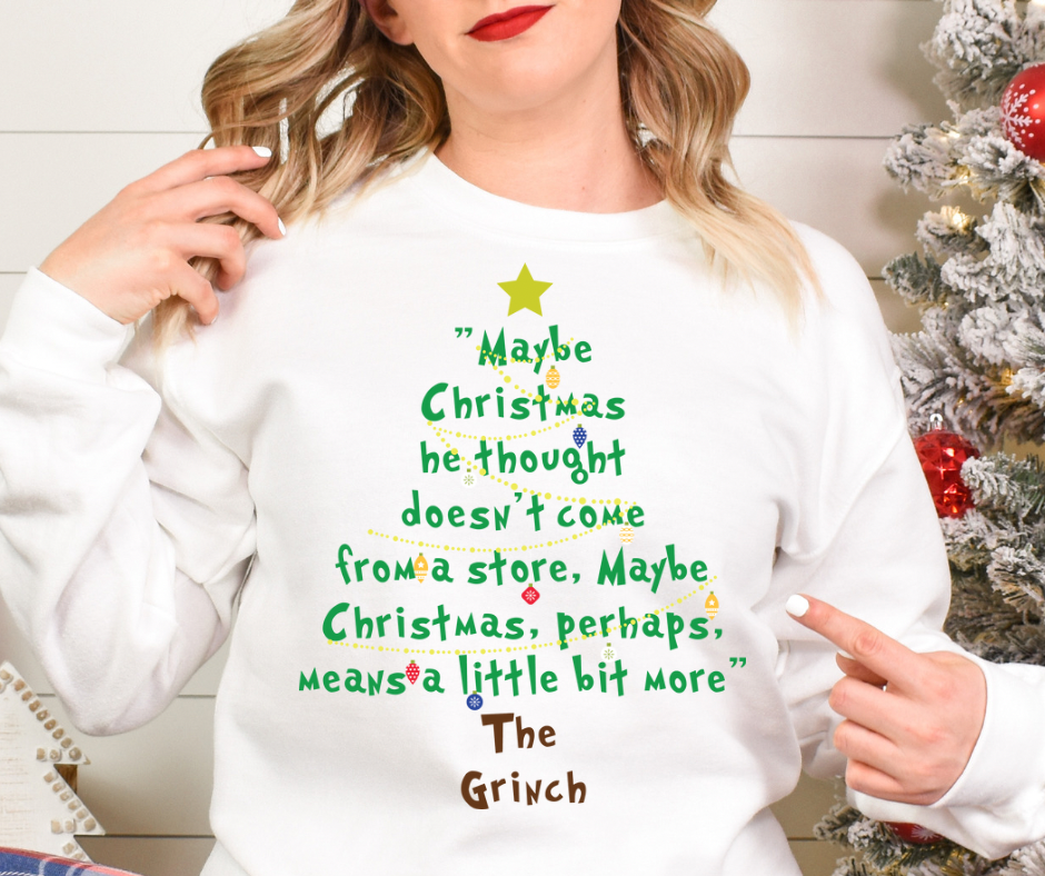 Grinch Chrimstas Tree Full Color DTF Transfer