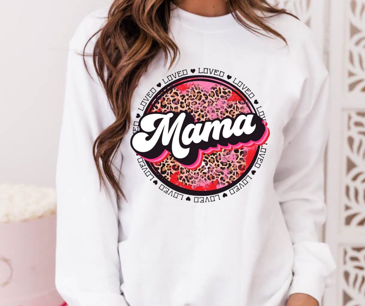 Mama Loved Leopard Circle Full Color DTF Transfer