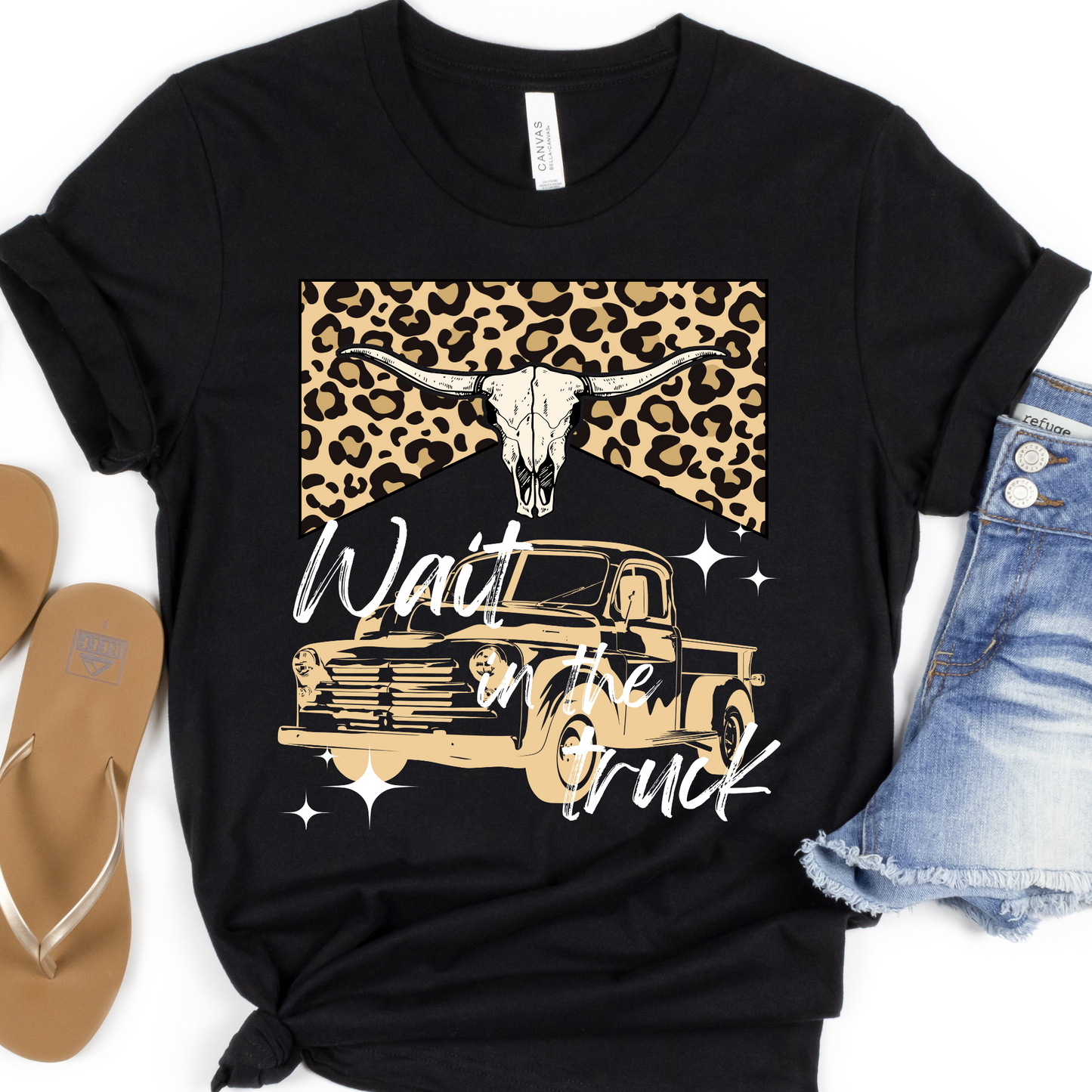 Leopard Just Wait In The Truck Hardy Full Color DTF Transfer