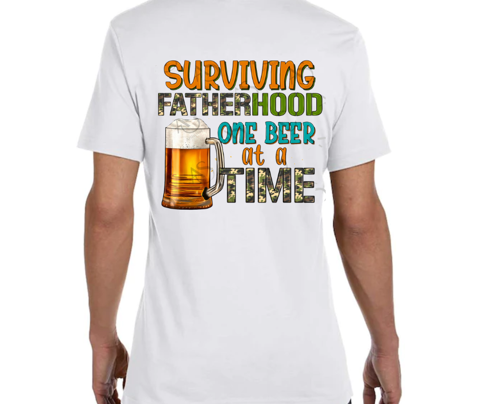 Surviving Fatherhood One Beer At A Time Full Color DTF Transfer