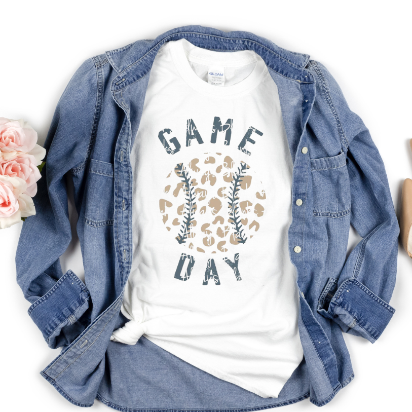Distressed Game Day Baseball Full Color DTF Transfer
