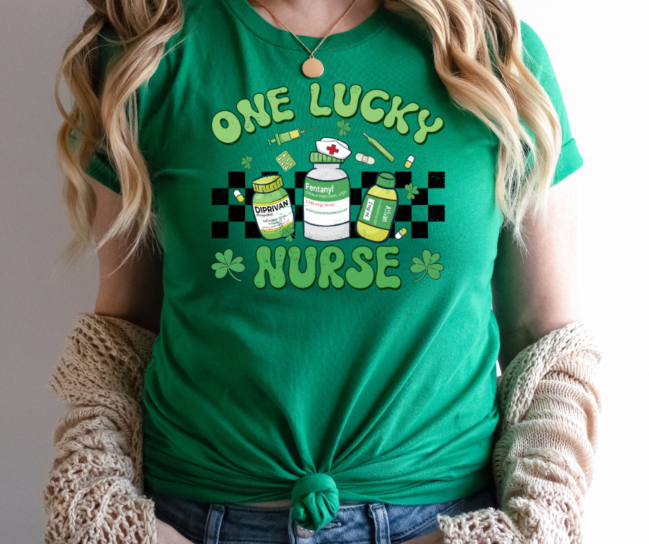 One Lucky Nurse Medicine Vials St. Patrick’s Full Color DTF Transfers