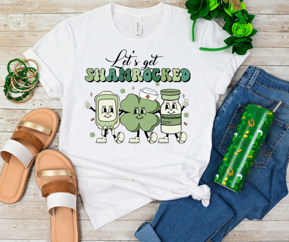 Let’s Get Shamrocked Nurse St Patrick’s Full Color DTF Transfers