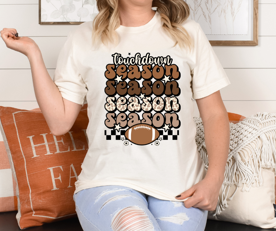Football Touchdown Season Retro Full Color DTF Transfer