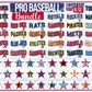 Pro Baseball Teams w/Star Sleeve MLB Options Full Color DTF Transfer