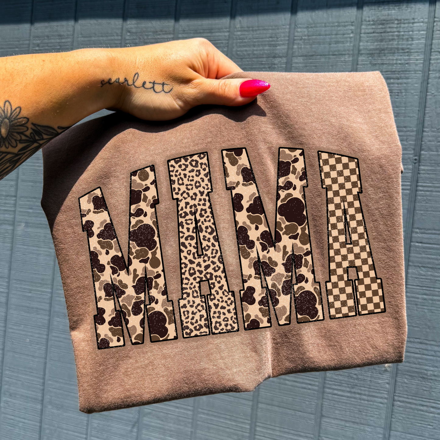Mama (Brown Camo/Checkered/Leopard) Full Color DTF Transfer