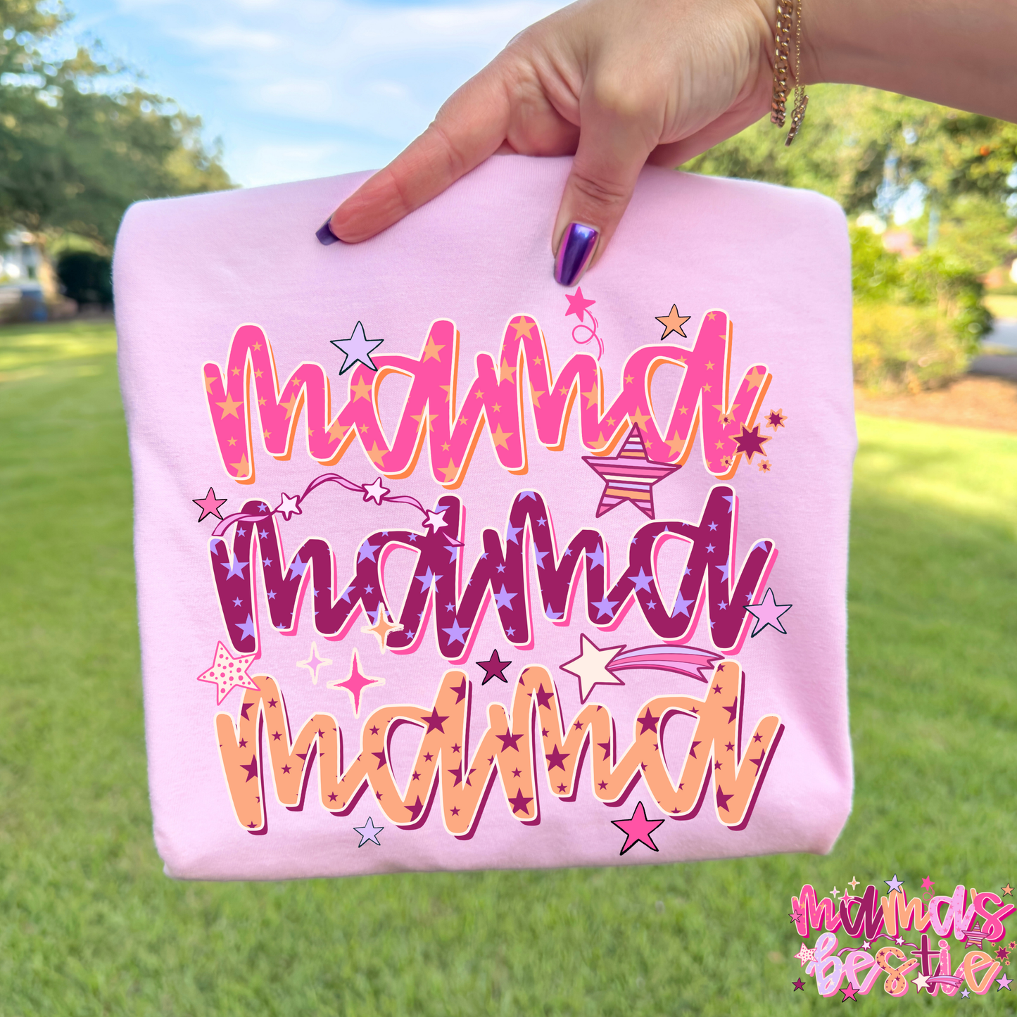 Mama Pink/Purple/Orange (Mama's Bestie Option) Full Color DTF Transfer