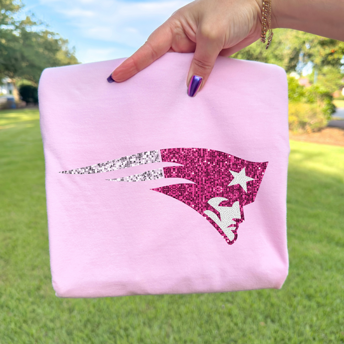 Football Team Logo (Faux Sequin/Non Sequin Option) (ALL N*L TEAMS)  Full Color DTF Transfer