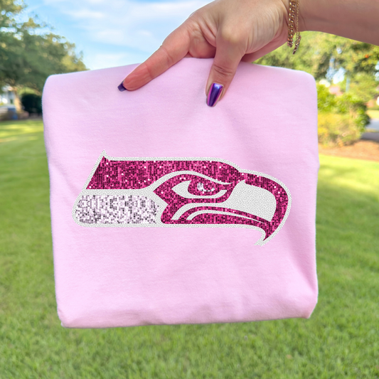 Football Team Logo (Faux Sequin/Non Sequin Option) (ALL N*L TEAMS)  Full Color DTF Transfer
