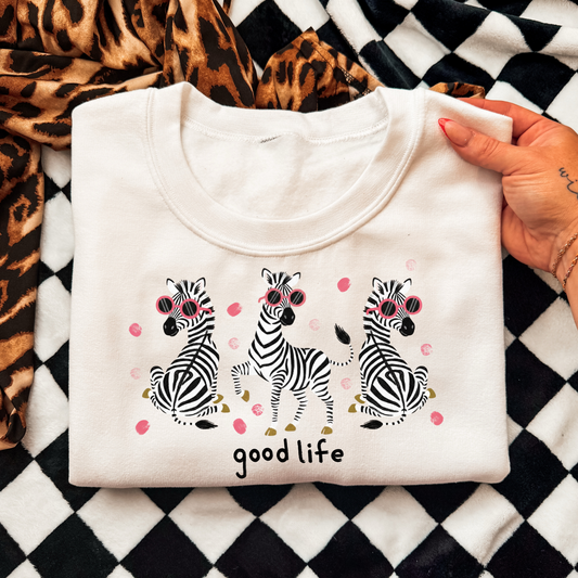 Good Life (Zebra's) Full Color DTF Transfer