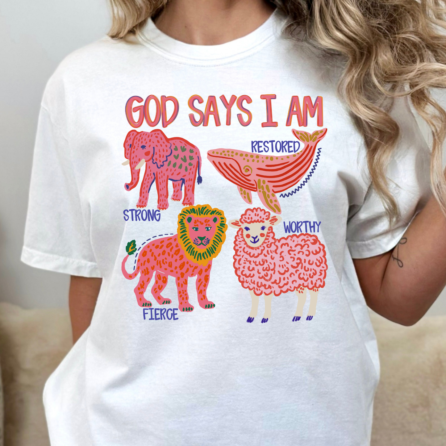 God Says I Am (Animals) Full Color DTF Transfer