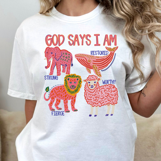 God Says I Am (Animals) Full Color DTF Transfer
