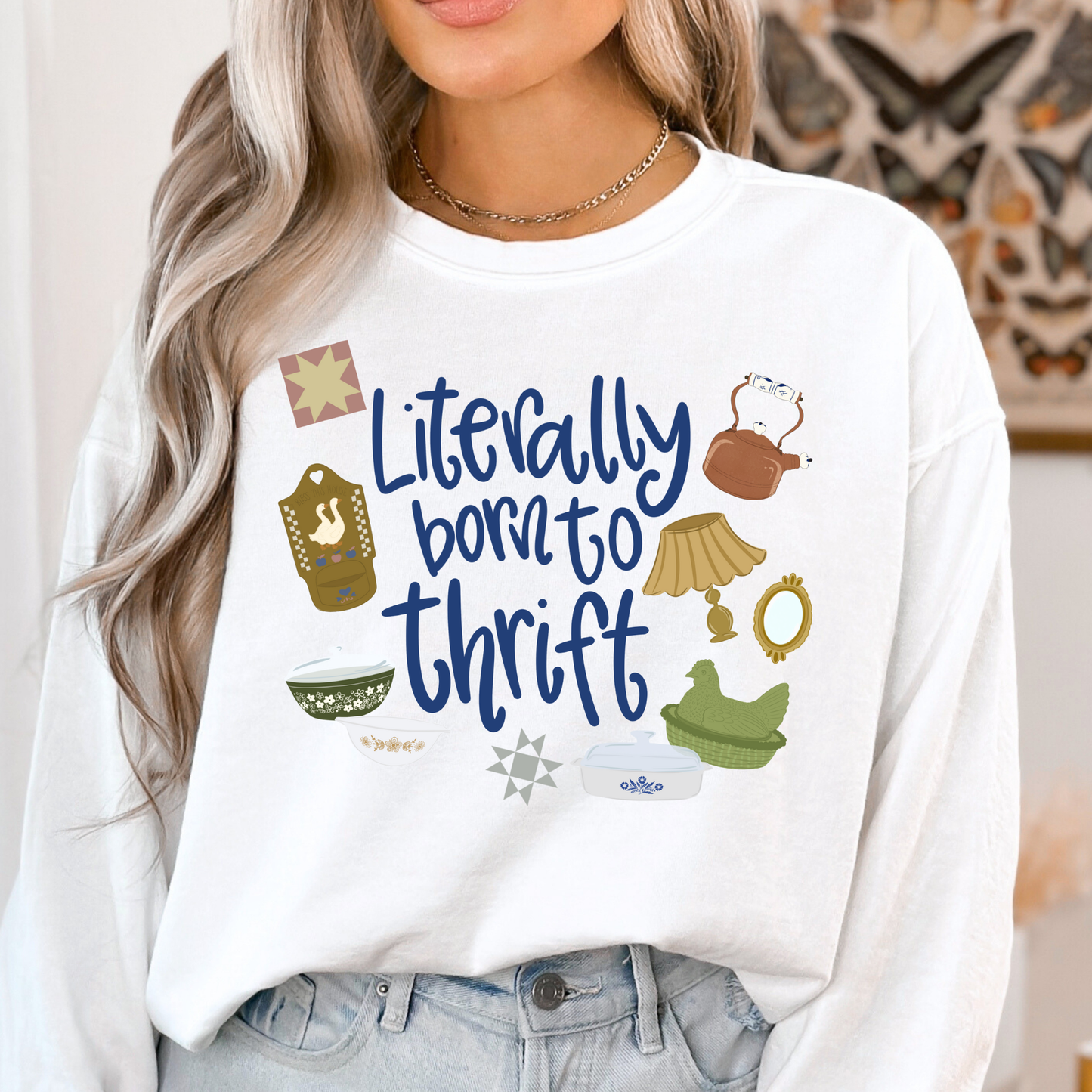 Literally Born To Thrift Full Color DTF Transfer
