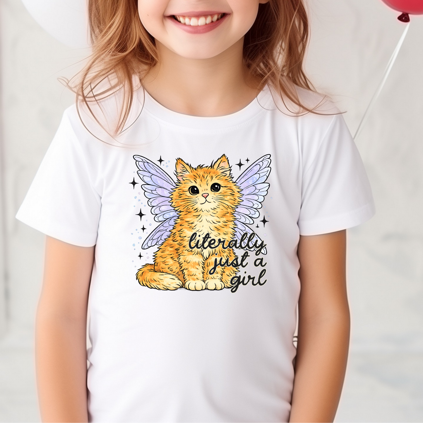 Literally Just A Girl (Cat w/Wings) Full Color DTF Transfer