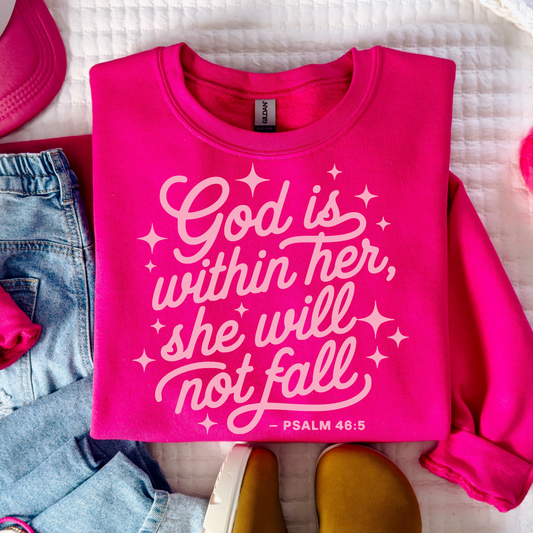 God Is Within Her She Will Not Fall Full Color DTF Transfer