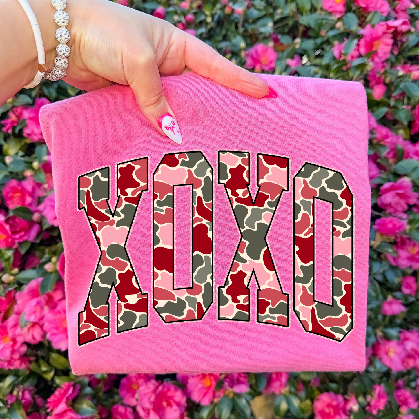 XOXO - Pink Camo Full Color DTF Transfer