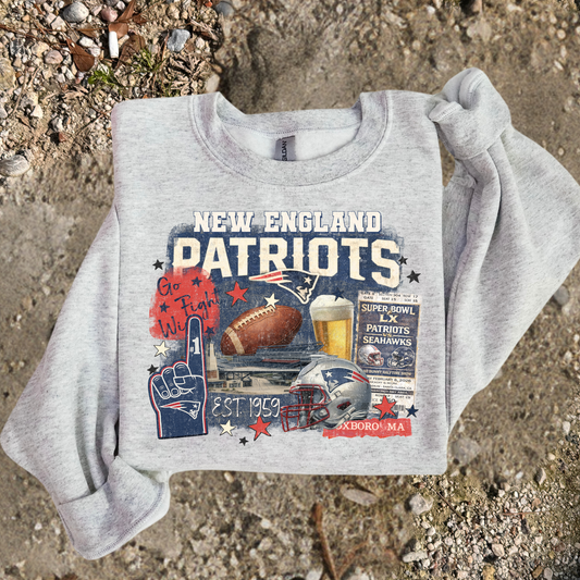 New England Patriots LX Distressed Full Color DTF Transfer