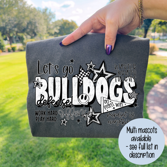 Let's Go Bulldogs Collage (Multi Mascot Options) Full Color DTF Transfer