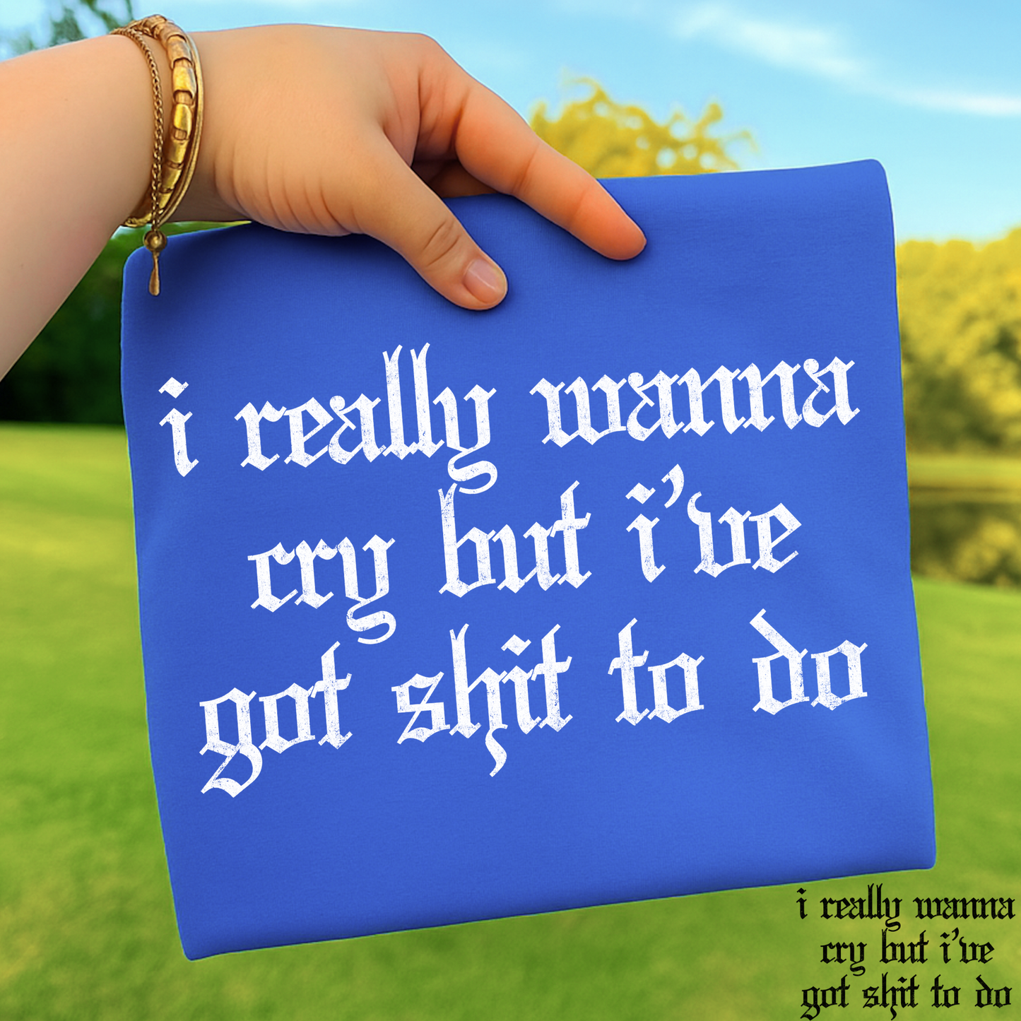 I Really Want To Cry But I've Got Shit To Do Full Color DTF Transfer