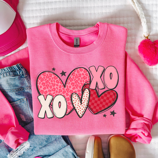 XO Hearts Full Color DTF Transfer