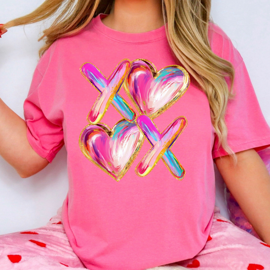 Brushstroke XOXO Full Color DTF Transfer