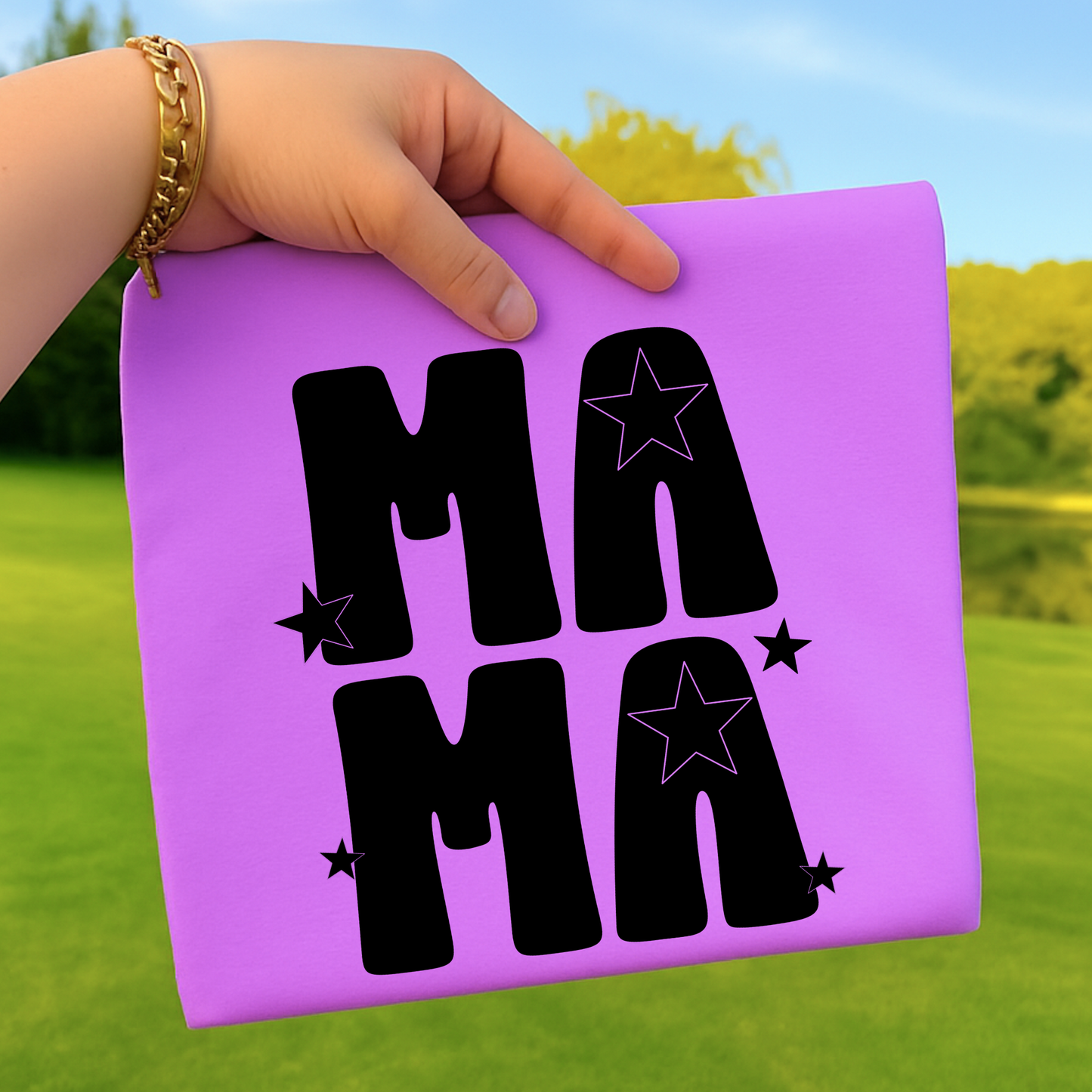 Mama (Stacked) w/Stars Full Color DTF Transfer