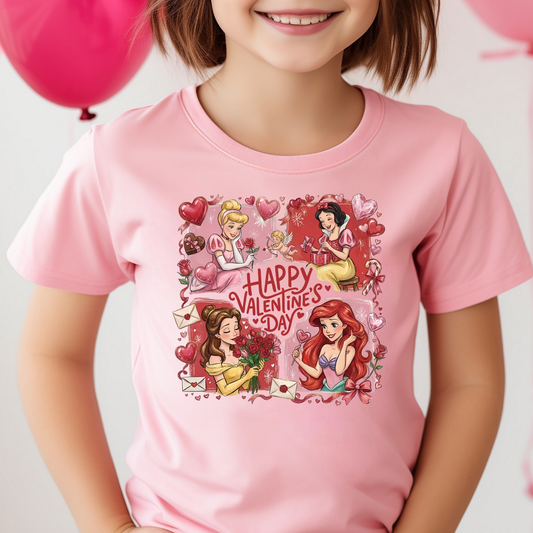Happy Valentine Day Princess' Full Color DTF Transfer